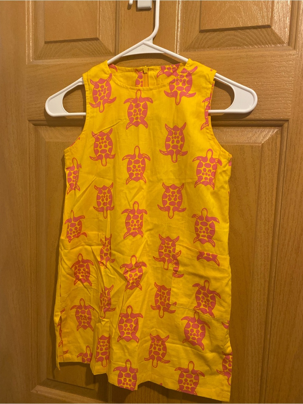 Kids Yellow Turtle Print Casual Dress